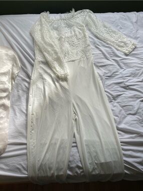 Ivory Lace Long Sleeve Jumpsuit